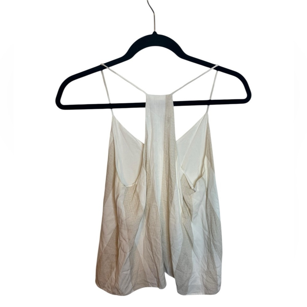 Style Rack Beige Striped Flowy Rayon Tank - Picture 2 of 6